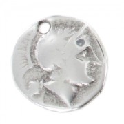 Sequin greek coin Apollo14 mm Antique Silver Plating x1|raw }}