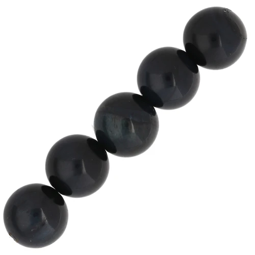 10mm Round gemstone beads - Falcon eye x5