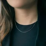 0.65mm 925 Sterling SilverSquare Serpentine Necklace x42cm