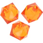 10mm square faceted beads in transparent acrylic - Orange x10|raw }}