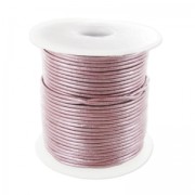 Leather cord 1mm Light Amethyst Métallisé x 25m