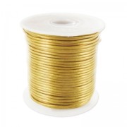 1 mm Leather Cord - Gold-Plated x 20 m