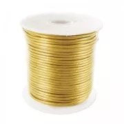1 mm Leather Cord - Gold-Plated x 20 m
