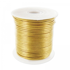 1 mm Leather Cord - Gold-Plated x 20 m