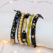 1 mm Leather Cord - Gold-Plated x 20 m