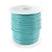 Leather cord 1mm Green Turquoise x 25m