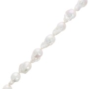 19x14mm Irregular baroque freshwater pearls - Grade AA - White x1|raw }}