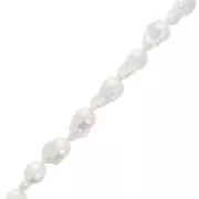 19x14mm Irregular baroque freshwater pearls - Grade AA - White x1