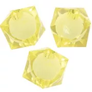 Light yellow - 10mm square faceted beads in transparent acrylic - Light yellow x10 10mm square faceted beads in transparent acrylic - Light yellow x10
