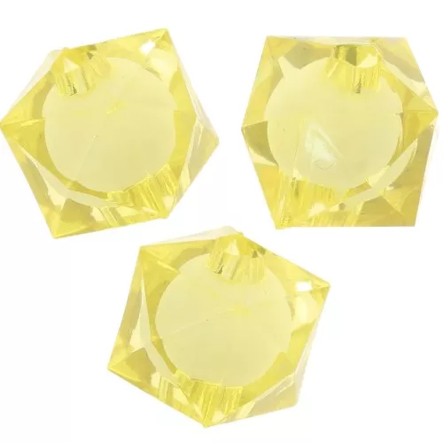 10mm square faceted beads in transparent acrylic - Light yellow x10