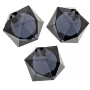 Black - 10mm square faceted beads in transparent acrylic - Dark grey x10 10mm square faceted beads in transparent acrylic - Dark grey x10