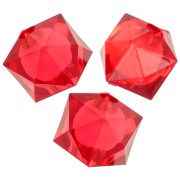 10mm square faceted beads in transparent acrylic - Red x10|raw }}