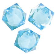 10mm square faceted beads in transparent acrylic - Sky Blue x10|raw }}