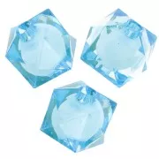 Sky Blue - 10mm square faceted beads in transparent acrylic - Sky Blue x10 10mm square faceted beads in transparent acrylic - Sky Blue x10