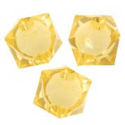 8mm square faceted beads in transparent acrylic - Dark yellow x20