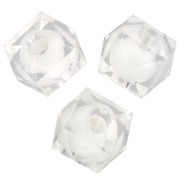 8mm square faceted beads in transparent acrylic - Transparent x20|raw }}