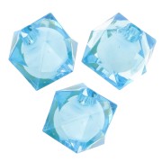 8mm square faceted beads in transparent acrylic - Sky Blue x20