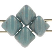 5x5mm Glass beads 2 holes Silky Bead Dia - Green Turquoise Lumi x50|raw }}