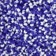 Preciosa Seed beads 11/0 - 2 mm - Harlequin Chalkwhite - Blue x20g