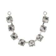 spacer 2 loops Cabochon setting PureCrystal 1028/1088 6mm Rhodium tone x1|raw }}