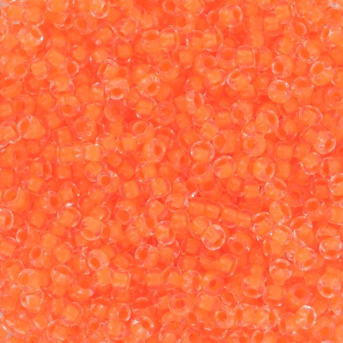 Preciosa Seed beads 11/0 - 2 mm - Crystal Neon Orange Lined x20g