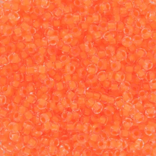 Preciosa Seed beads 11/0 - 2 mm - Crystal Neon Orange Lined x20g