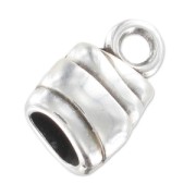 Terminators with stipes for Mini Regaliz 7x4 mm Antique Silver Plating x1