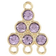 18x13.5mm Chandelier pendant with glass cabochons - Lilac - Gold x1|raw }}