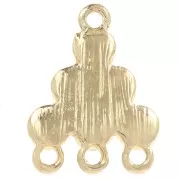 18x13.5mm Chandelier pendant with glass cabochons - Red - Gold x1