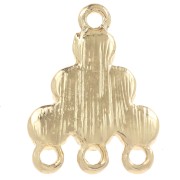 18x13.5mm Chandelier pendant with glass cabochons - Blue - Gold x1