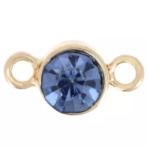 4mm faceted glass Spacers - Gold Tone - Light blue x1