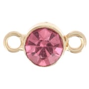 4mm faceted glass Spacers - Gold Tone - Rose x1