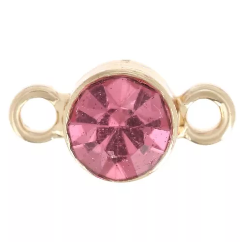 4mm faceted glass Spacers - Gold Tone - Rose x1