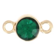 4mm faceted glass Spacers - Gold Tone - Emerald green x1|raw }}