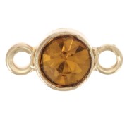 4mm faceted glass Spacers - Gold Tone - Topaz x1