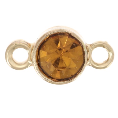 4mm faceted glass Spacers - Gold Tone - Topaz x1