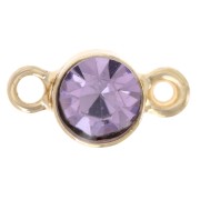 4mm faceted glass Spacers - Gold Tone - Lilac x1