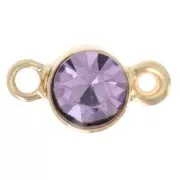 4mm faceted glass Spacers - Gold Tone - Lilac x1