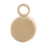 4mm Round faceted glass charm - Gold Tone - Light blue x1