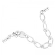 Lace holder clasp 2mm Silver tone x1|raw }}