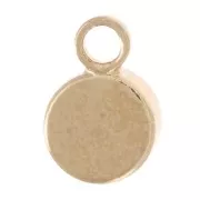 4mm Round faceted glass charm - Gold Tone - Emerald green x1