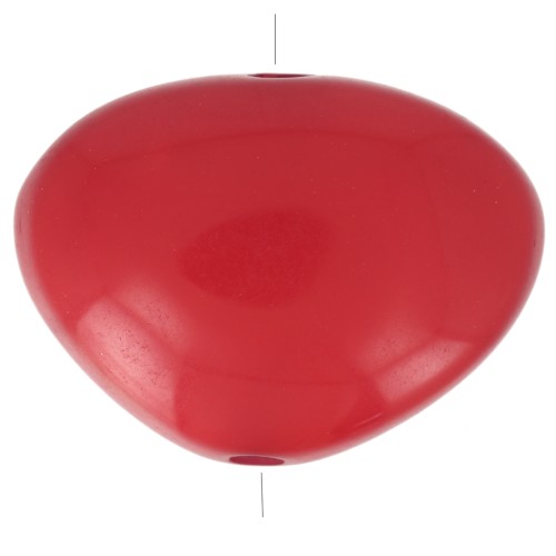 Flat irregular bead in opaque resin 20x27 mm Red x1