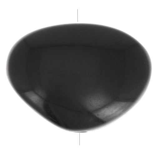 20x27mm Flat irregular bead in opaque resin - Black x1