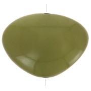 Flat irregular bead in opaque resin 20x27 mm Olive Green x1
