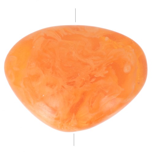 20x27mm Flat irregular bead in opaque resin - Orange marbled x1