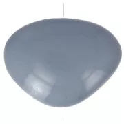 20x27mm Flat irregular bead in opaque resin - Grey blue x1