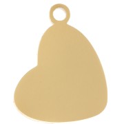 12x9mm Stainless steel 316L Heart charm with rhinestones - Gold x1