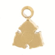 6.5x5mm 304L stainless steel Mini triangle charm with rhinestones - Gold x1