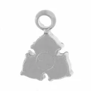 6.5x5mm 304L stainless steel Mini triangle charm with rhinestones x1