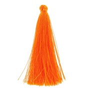 Pompon in silk imitation 63-66 mm Orange x1|raw }}